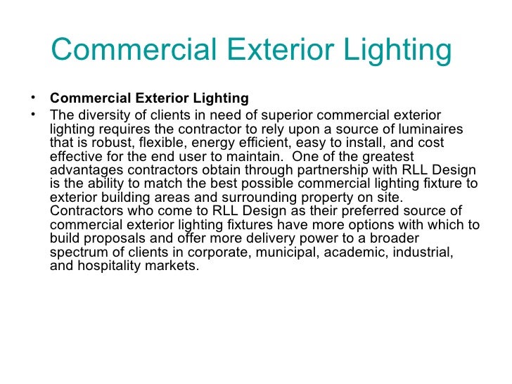 Commercial exterior lighting