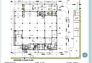 26
GROUND FLOOR PLAN
TARUNENDRA SINGH M.ARCH 4RD SEM BUILDING SERVICES
 