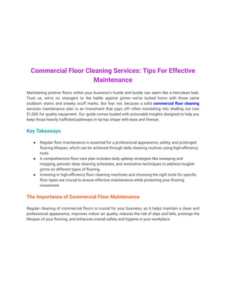 Commercial Floor Cleaning - WhitehallCarpetCleaners | PDF