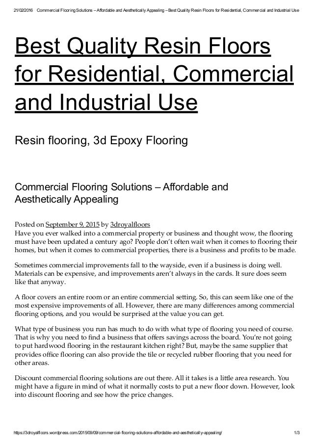 Commercial Flooring Solutions Affordable And Aesthetically Appealin