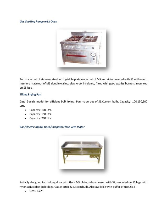 Commercial Kitchen Equipments Manufacturers India rajalakshmigroup