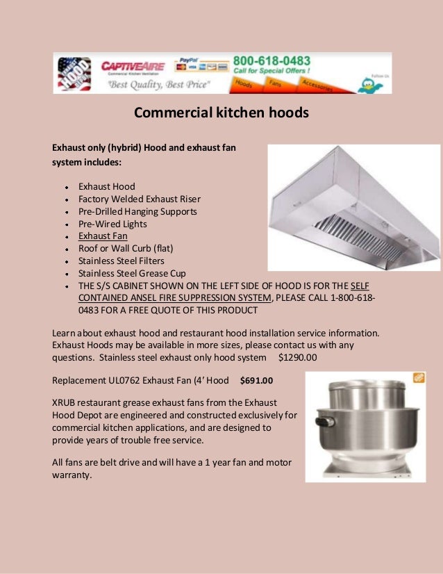 Commercial kitchen hoods