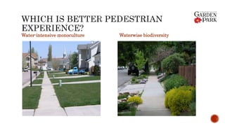 Water-intensive monoculture Waterwise biodiversity
 