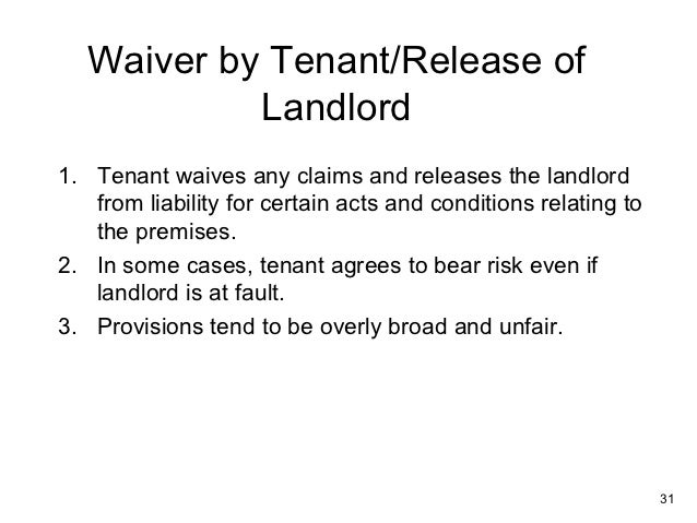 commercial lease analysis landlord waiver form