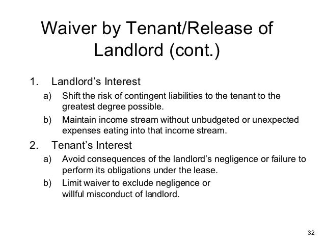 commercial lease analysis landlord waiver form