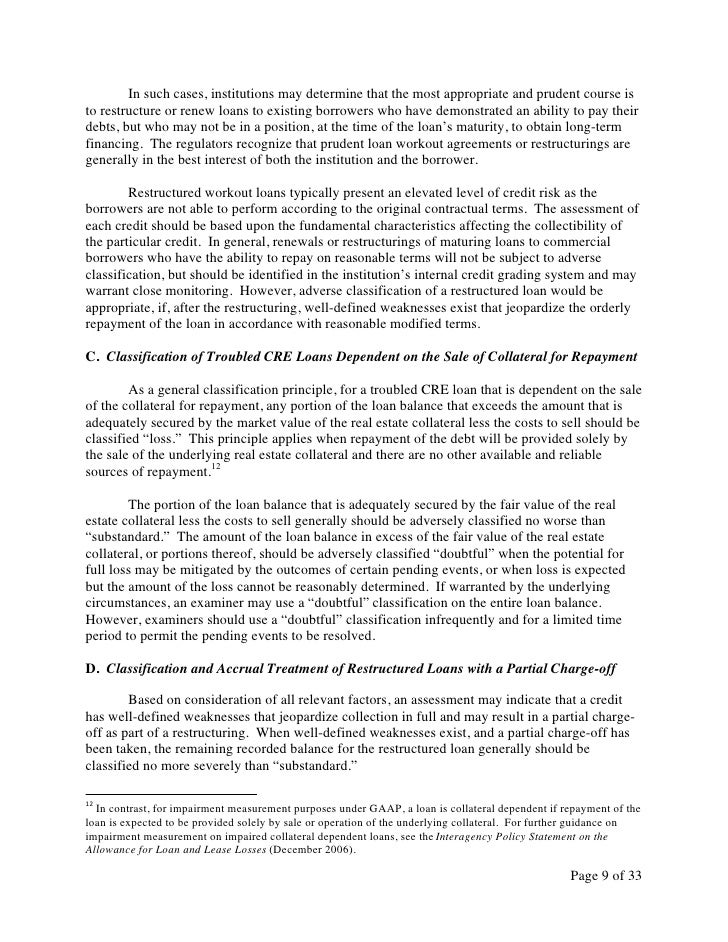 Commercial Loan Workouts Fdic Prudent Cre Loan Workouts