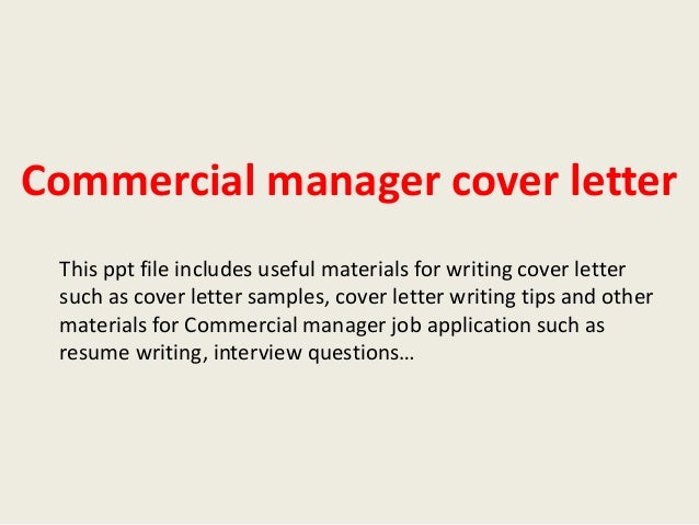 commercial manager cover letter