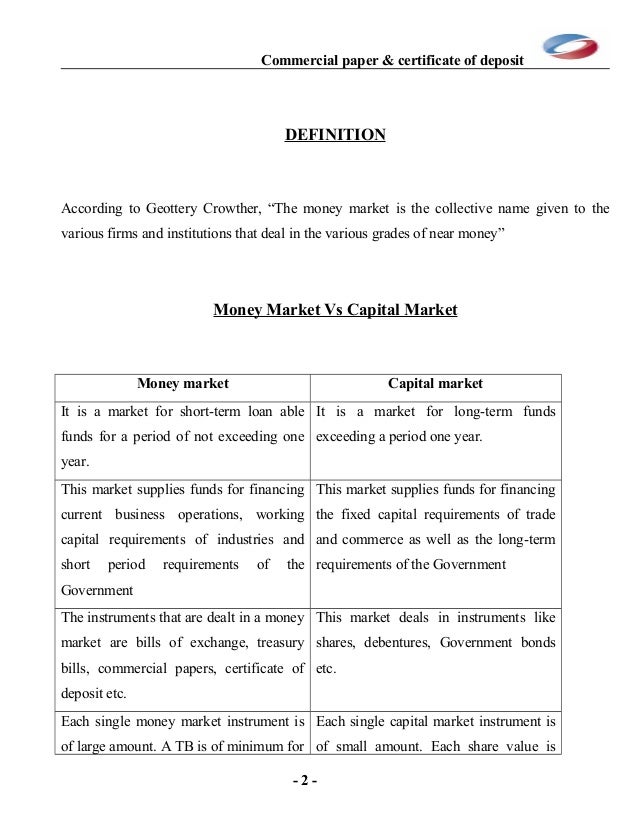 Long term commercial papers