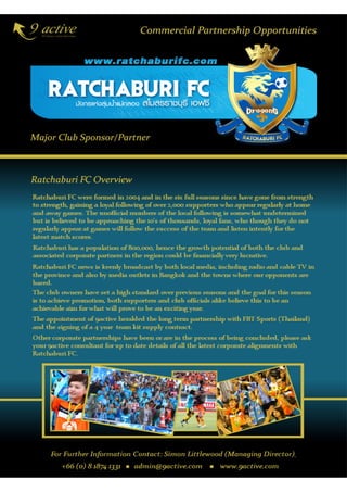 Ratchaburi Football Club Commercial Partnership Opportunities 2011 