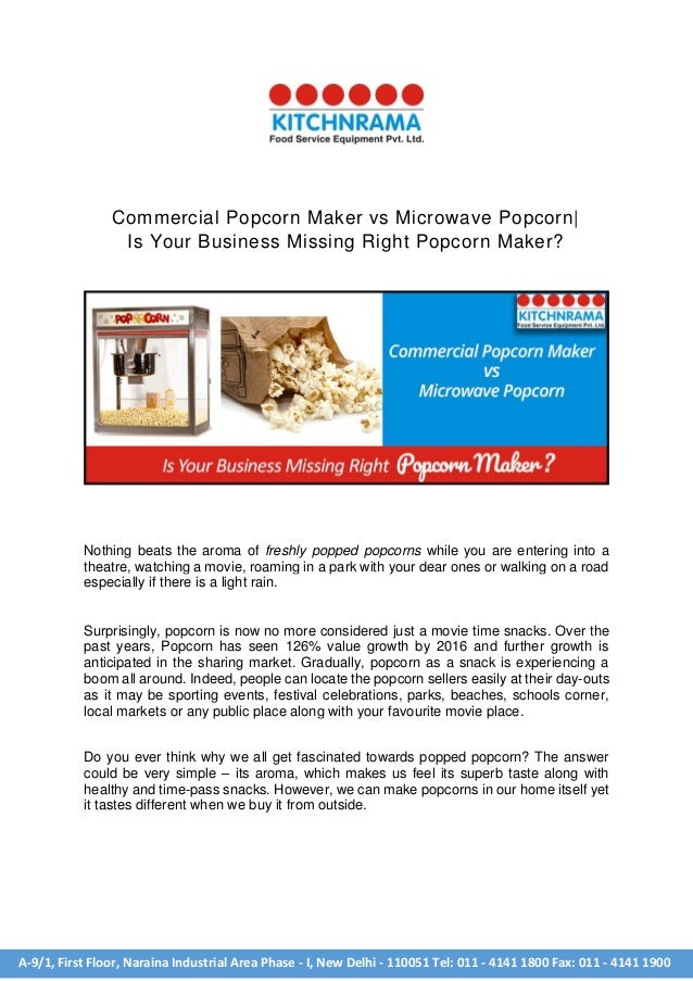 Hedendaags Commercial popcorn maker vs microwave popcorn GB-44