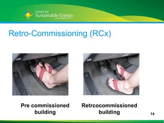 Retro-Commissioning (RCx)




     Pre commissioned   Retrcocommissioned
          building            building       14
14
 