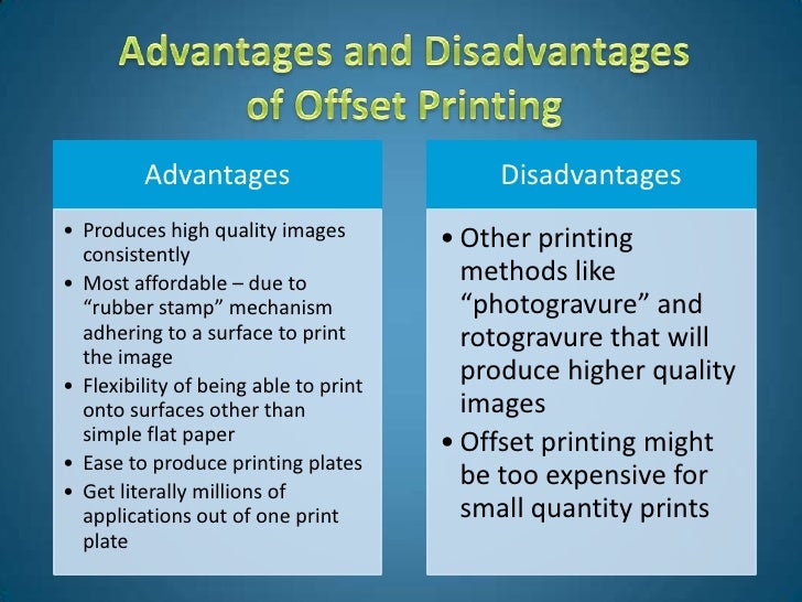 printing offset advantages Commercial printing