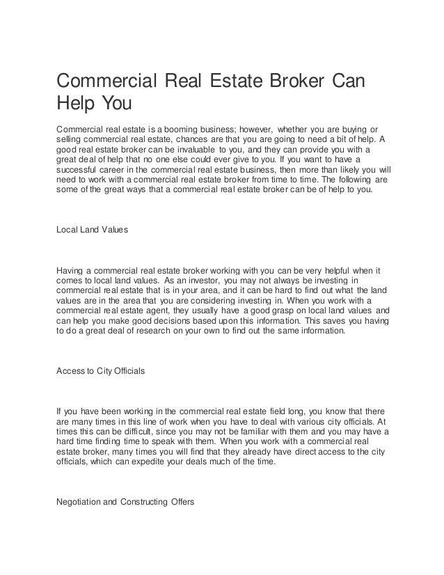 Commercial real estate broker can help you - 웹