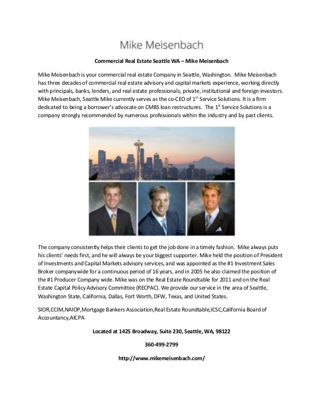 Commercial Real Estate Seattle WA Mike Meisenbach