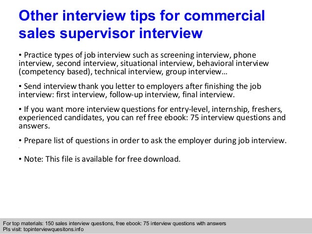 sales supervisor interview questions