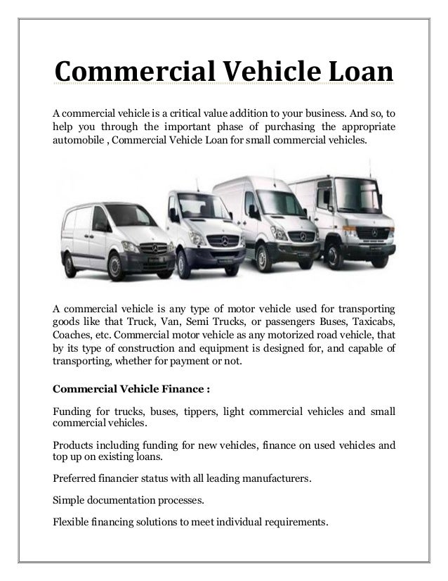 Commercial vehicle loan