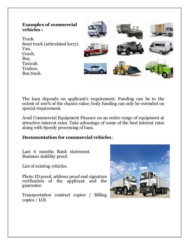 Commercial vehicle loan