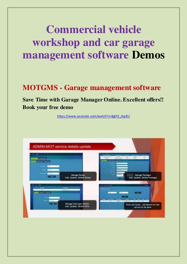 Commercial vehicle workshop and car garage management software