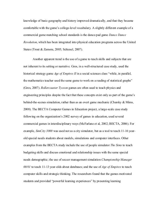 Literature review examples in education