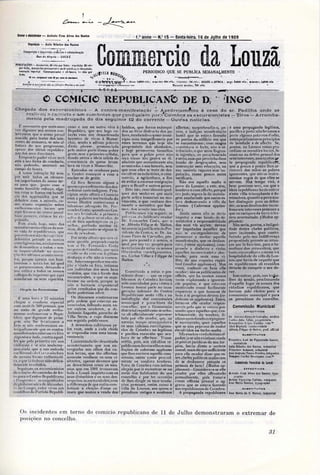 Commercio da Louzã - 500 dias até à República