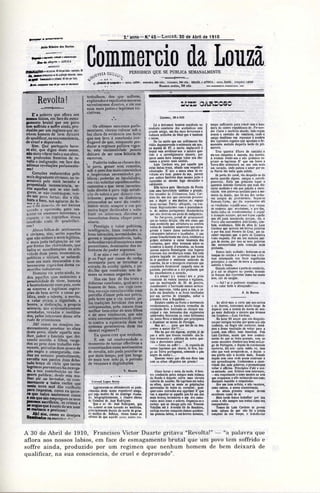 Commercio da Louzã - 500 dias até à República