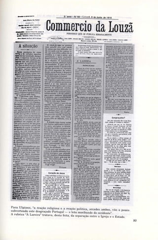 Commercio da Louzã - 500 dias até à República