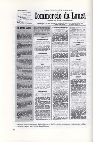 Commercio da Louzã - 500 dias até à República