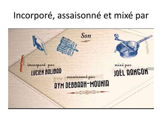 Incorporé, assaisonné et mixé par
 