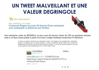 UN TWEET MALVEILLANT ET UNE
    VALEUR DEGRINGOLE
 