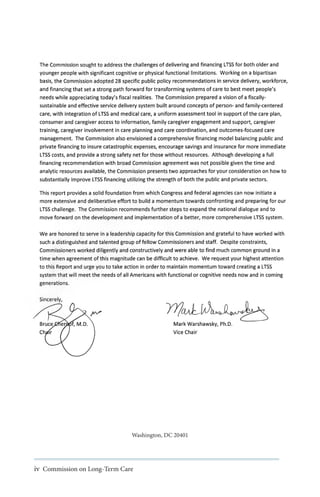 Washington, DC 20401

iv Commission on Long-Term Care

 