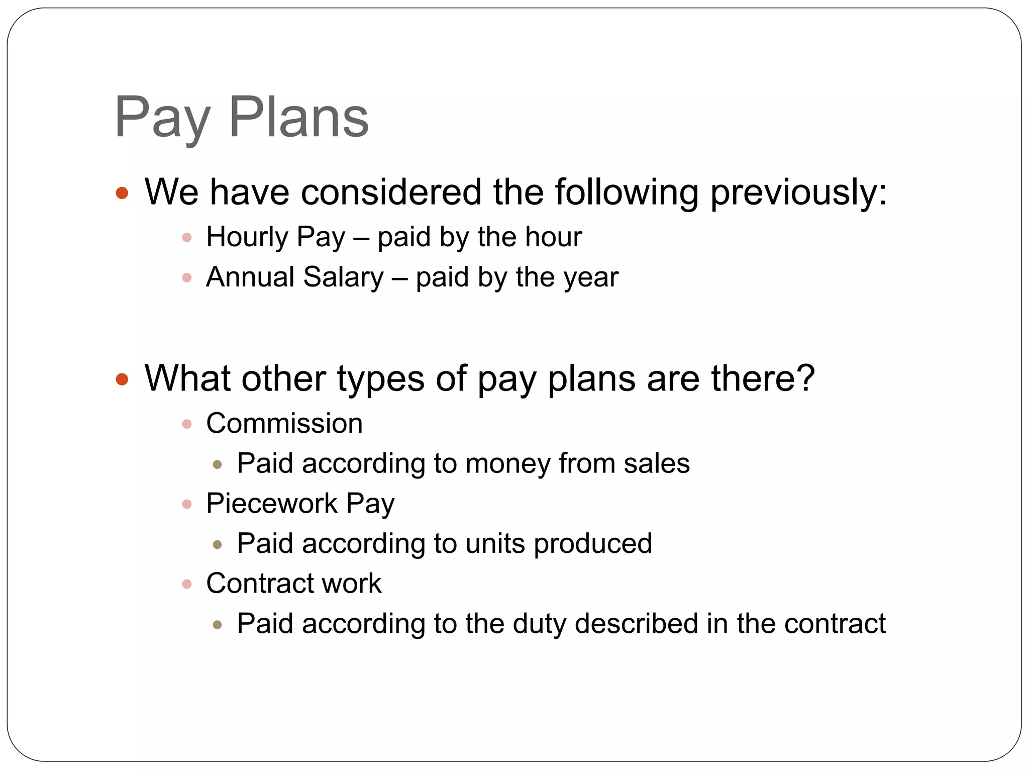 Commissions, piecework pay | PPT