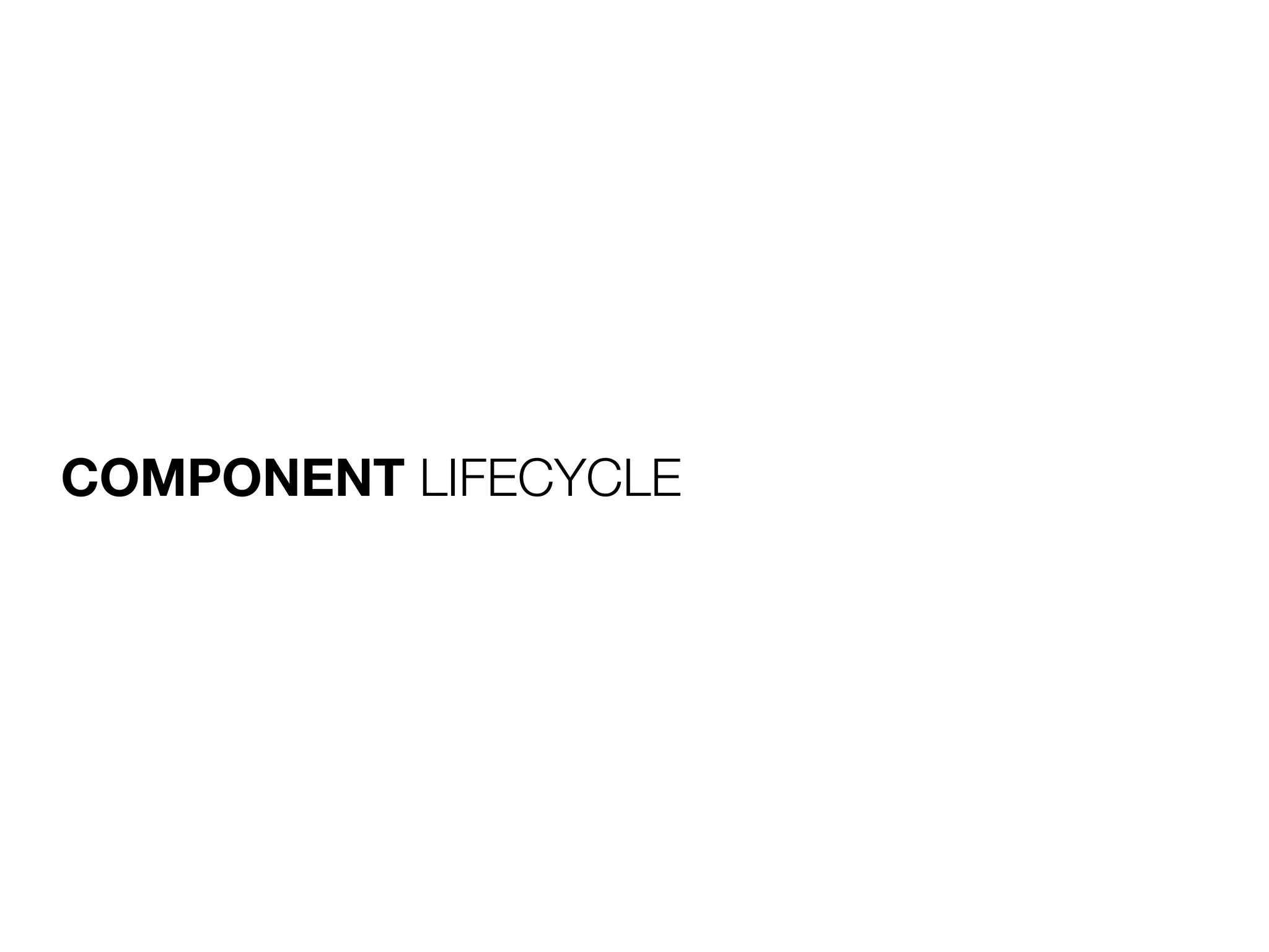 COMPONENT LIFECYCLE
 