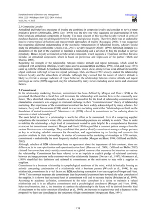 Commitment and customer loyalty in business to-business context | PDF