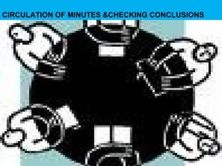 CIRCULATION OF MINUTES &CHECKING CONCLUSIONS
 