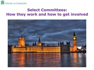 Select Committees:
How they work and how to get involved
 