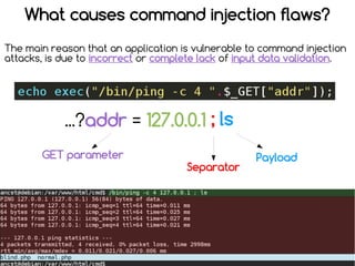 Analysis of command
Analysis of command
injection attacks.
injection attacks.
 