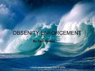 OBSENITY ENFORCEMENT By Cam Harless I chose waves because they're pretty. 