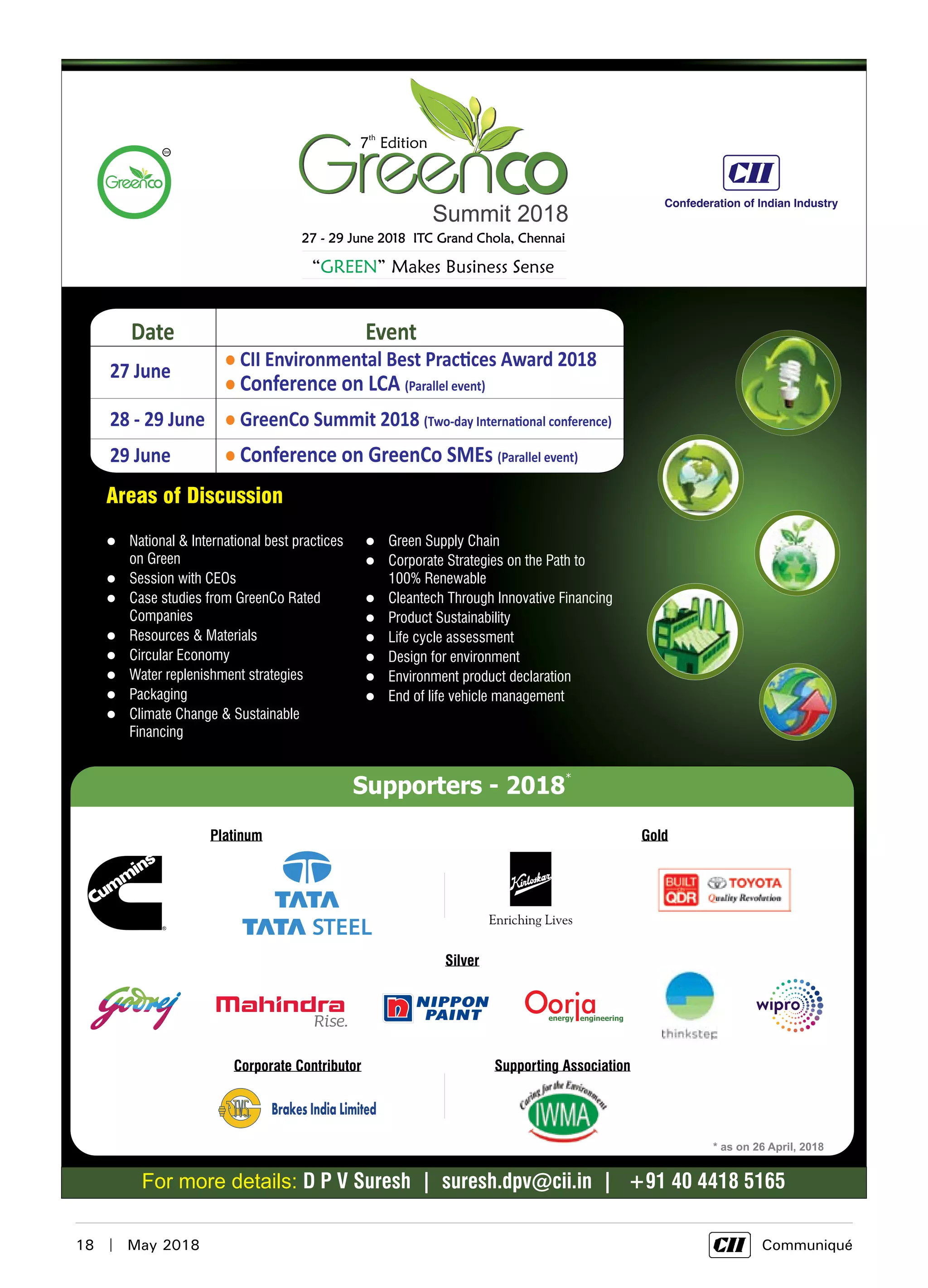 18  |  May 2018	 Communiqué
 