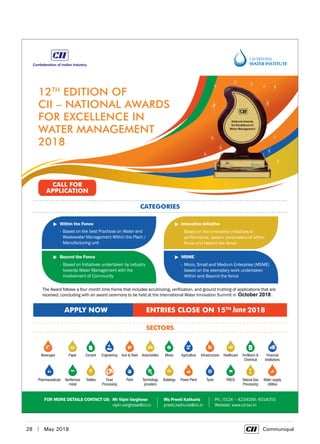 28  |  May 2018	 Communiqué
June
October 2018
 