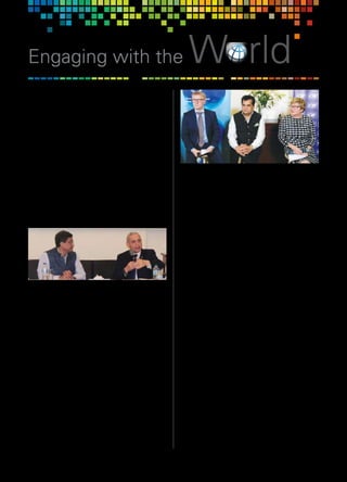 40  |  May 2018	 Communiqué
Engaging with the World
EGYPT
Meeting with Customs Authority of Egypt
The CII India Business Forum (IBF) Egypt met with
Dr Magdy Abdel-Aziz, Chairman, Customs Authority
of Egypt, and his team on 15 April at the Embassy of
India in Cairo. The meeting was chaired by Mr Sanjay
Bhattacharyya, Ambassador of India to Egypt.
Appreciating the scale and scope of Indian investment
in Egypt, Dr Magdy said this was his first interaction
with a group of investors of a particular country in their
embassy, and showed the importance of the relationship
between India and Egypt. He described some major
changes planned to make customs clearance processes
in Egypt smoother and easier.
His presentation was followed by a Q&A session to
discuss issues of concern.
Sanjay Bhattacharyya, Ambassador of India to Egypt, with
Dr Magdy Abdel-Aziz, Chairman, Customs Authority of Egypt,
at a meeting in Cairo
FINLAND
Energy and Infrastructure for Smart Cities
CII and the Embassy of Finland organized a session
on ‘Energy and Infrastructure for Smart Cities’ with
Mr Kimmo Tiilikainen, Minister for Energy, Housing and
Environment, Finland, on 20 April in New Delhi. The
focus was on exploring new avenues of cooperation
in smart cities, energy and infrastructure, especially
with regard to recycling and the circular economy
(converting waste-to-energy/waste-to-wealth).
India today presents a vast and lucrative market for
Finland’s technology products and investments, said
Mr Tiilikainen, asserting that Finnish companies were
following with ‘great interest’ the implementation of
Prime Minister Narendra Modi's flagship schemes such as
'Make in India', 'Clean India' and 'Smart City Mission.' At
the governmental level, the two countries have identified
Kimmo Tiilikainen, Minister of Environment, Energy and Housing,
Finland; Amitabh Kant, CEO, NITI Aayog; and Nina Vaskunlahti,
Ambassdor of Finland in India, at the session on ‘Energy and
Infrastructure for Smart Cities’ in New Delhi
plenty of mutual interests related to renewable energy,
environment and smart city solutions, he added.
“The Indian economy is growing fast.This growth should
be sustainable. India has ambitious plans for more
diversified energy production, and Finland has expertise
and know-how in clean energy, waste management and
sustainable urban development. These are solutions for
global problems that India is also facing. I believe this
visit will further reinforce our export opportunities in
the fields of the circular economy, bio-economy and
low-emission energy,” said the Minister.
Mr Tiilikainen launched the Finland Chamber of
Commerce in India (FINCHAM) during the seminar,
observing that the new chamber would give Finnish
companies increasing opportunities for collaboration
with their Indian partners.
Ms Nina Vaskunlahti, Ambassador of Finland to India,
said Finland’s partnership with India has deepened to
commercial collaboration over the years, with around
100 Finnish companies currently operating in India.
Cities in India are facing an urgent need for infrastructural
improvement, smart and renewable energy solutions and
technologies, in addition to transportation, sanitation and
housing, said Mr Amitabh Kant, CEO, NITI Aayog. Calling
for stepping up the collaboration between India and Finland
on smart city development, Mr Kant said investment in
trunk infrastructure is essential for the creation of a smart
city, with effective multi-modal integration for seamless
connectivity between different transport modes.
CII also inked a Memorandum of Understanding with
FINCHAM to facilitate partnerships for smart city
development in India.
 