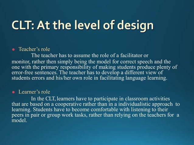 Communicative Language Teaching (CLT) | PPT