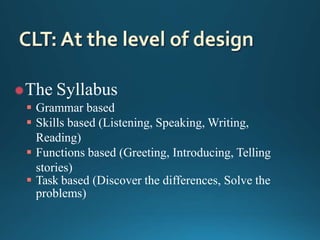 Communicative Language Teaching (CLT) | PPT