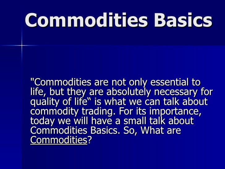 Commodity options trading tutorial