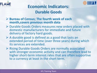Economic Indicators: FOMC Meeting (Federal Open Market Committee): Rate announcementThe meeting of the US Federal Bank representatives, held 8 times a year. The decision about the prime interest rate is published during each meeting The FED (the Federal Reserve of USA) is responsible for managing the US monetary policy, controlling the banks, providing services to governmental organizations and citizens, and maintaining the countrys financial stability.There are 12 Fed regions in the USA (each comprising several states), represented in the Fed committee by regional commissioners.The rate of interest on a currency is in practice the price of the money.The higher the rate of interest on a currency, the more people will tend to hold that currency, to purchase it and in that way to strengthen the value of the currency. This is very important indicator affecting the rate of inflation and the very big market mover.There is great importance to the FOMC announcement, however  the content of the deliberation held in the meeting (and published 2 weeks afterwards) is almost as important for the market players.