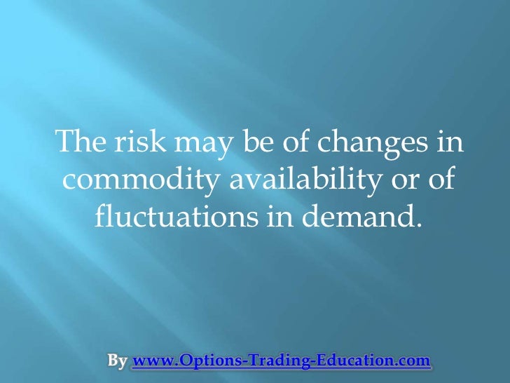 Commodity futures options trading