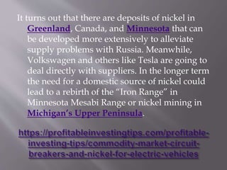 Commodity Market Circuit Breaker and Nickel for Electric Vehicles