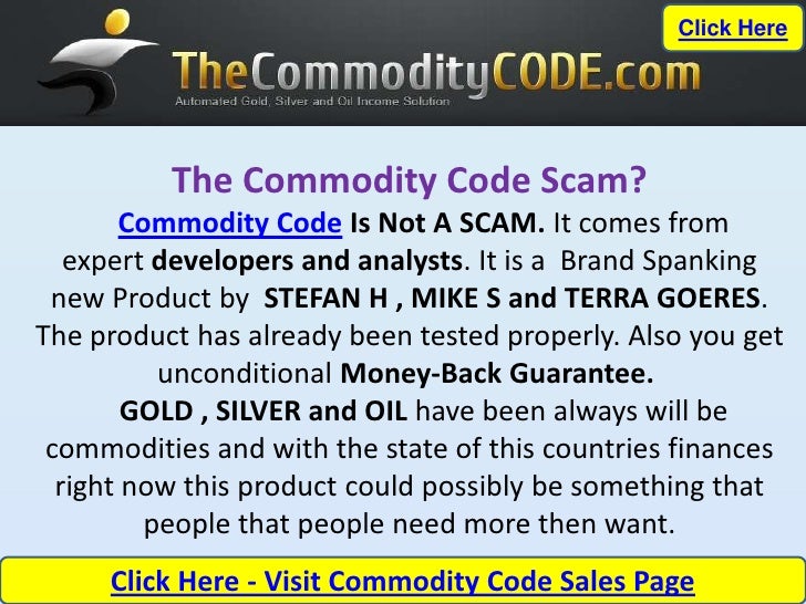 Commodities Trading The Commodity Code