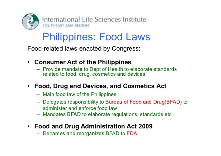 Commodity food standards in SEA