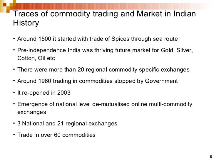 history of commodity exchange in india