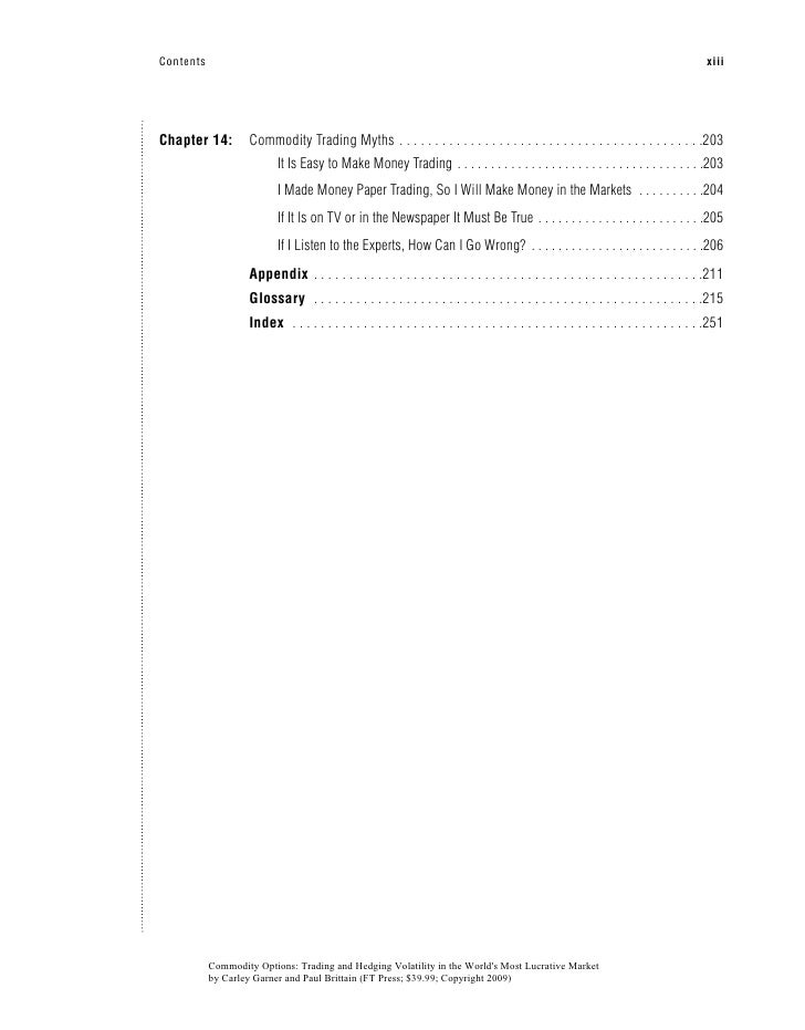 Commodity options trading and hedging volatility in the world's most lucrative market pdf